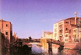 Felix Ziem Canvas Paintings - Le Pont de bois a Venise